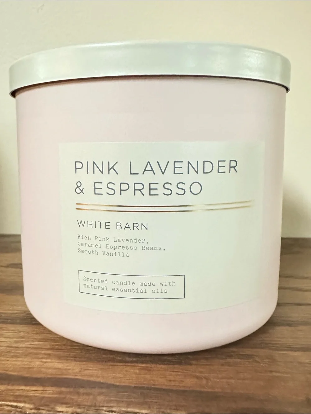White Barn Pink Lavender & Espresso 3 -Wick Candle - Bath & Body Works 14.5 oz